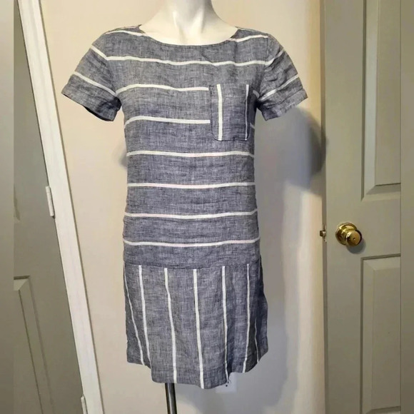 Lou & Grey Striped Linen Shift Dress(XS) - Picture 1 of 9